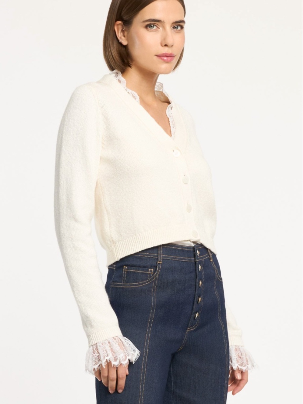 Lace Nikko Cardigan ~ Ivory